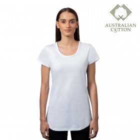 Australian Cotton Womens Curved Hem T-Shirts